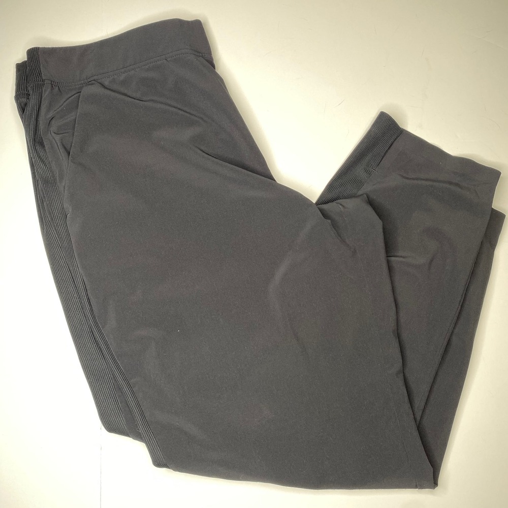 Athleta Brooklyn Ankle Pant Black Ribbed Side Inseam Pants Size‎ 16